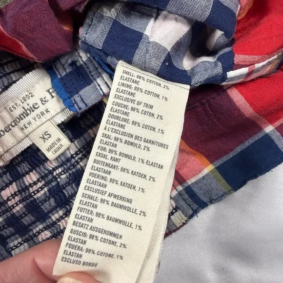 Abercrombie & Fitch Plaid Bralette Crop Top XS Multicolor Strappy - Picture 6 of 9